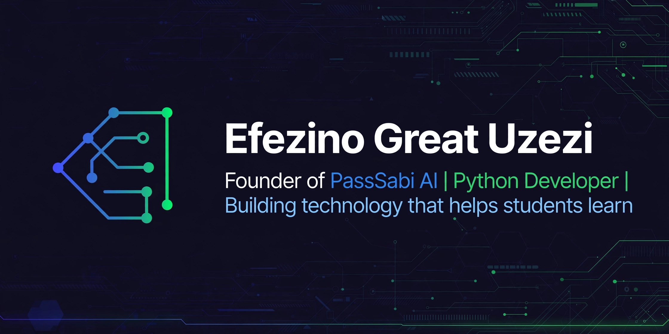 Efezino's desk setup - laptop, keyboard and phone, where PassSabi AI gets built